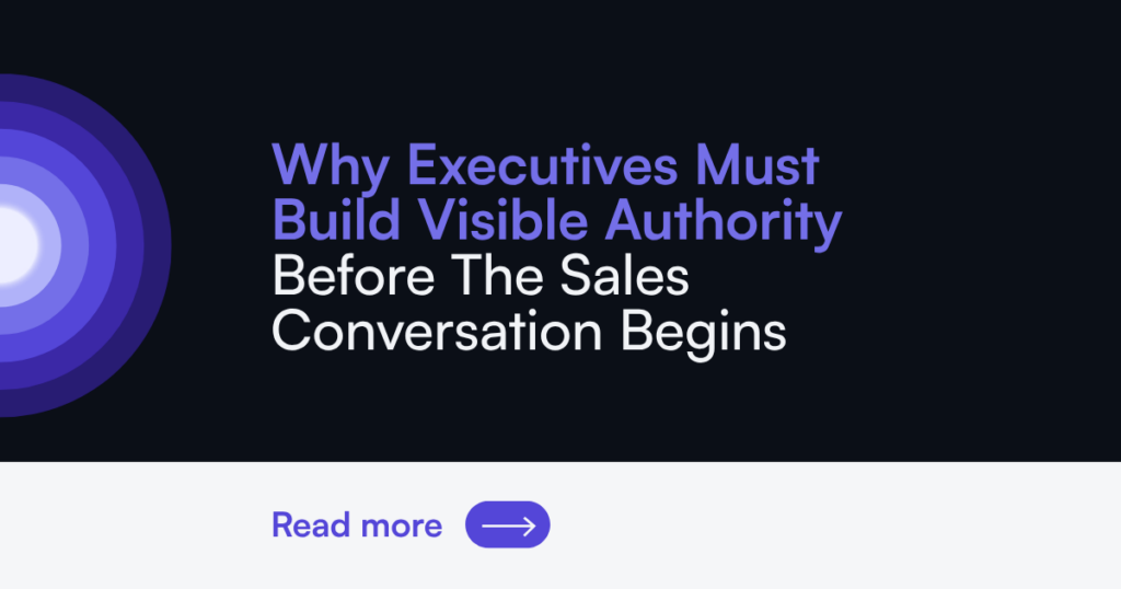 Authority Signals graphic: executive authority before the sales conversation